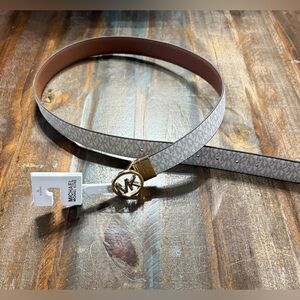 MICHAEL Michael‎ Kors Monogram Belt with Gold Buckle